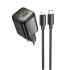 СЗУ Hoco N53 Monsoon PD30W+QC3.0 (1USB-A/1C) + Type-C to Lightning – Black. Фото 1 из 4