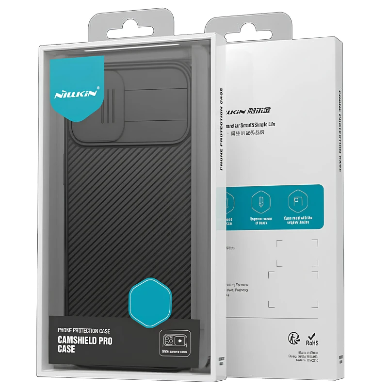 Карбована накладка Nillkin Pro зі шторкою для камери на Apple iPhone 17 (6.3") – Black. Фото 10 з 10