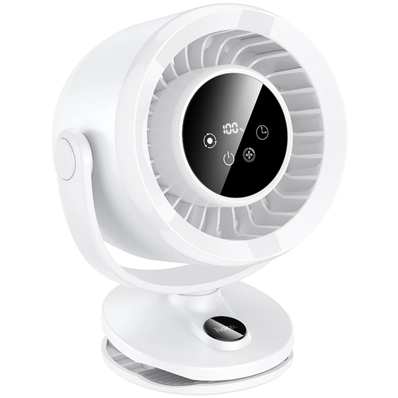 Портативный вентилятор Hoco HX608 handheld folding fan 3600 mAh – White. Фото 1 из 6