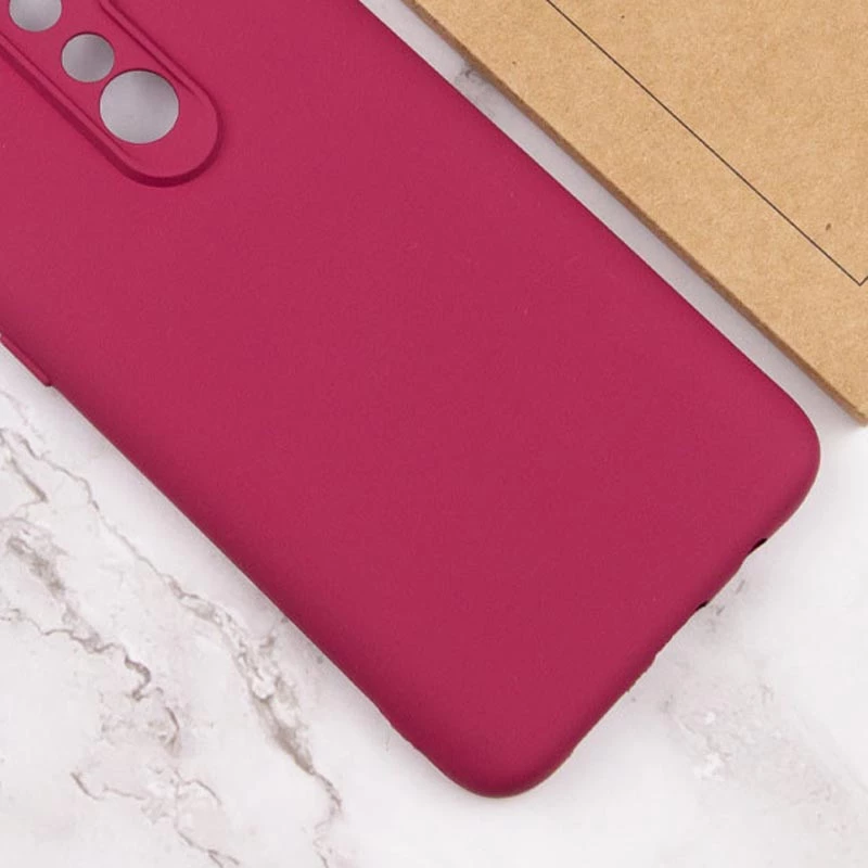 Цветной силиконовый чехол GETMAN с закрытой камерой на Xiaomi Redmi 8 – Бордовый / Marsala. Фото 3 из 3