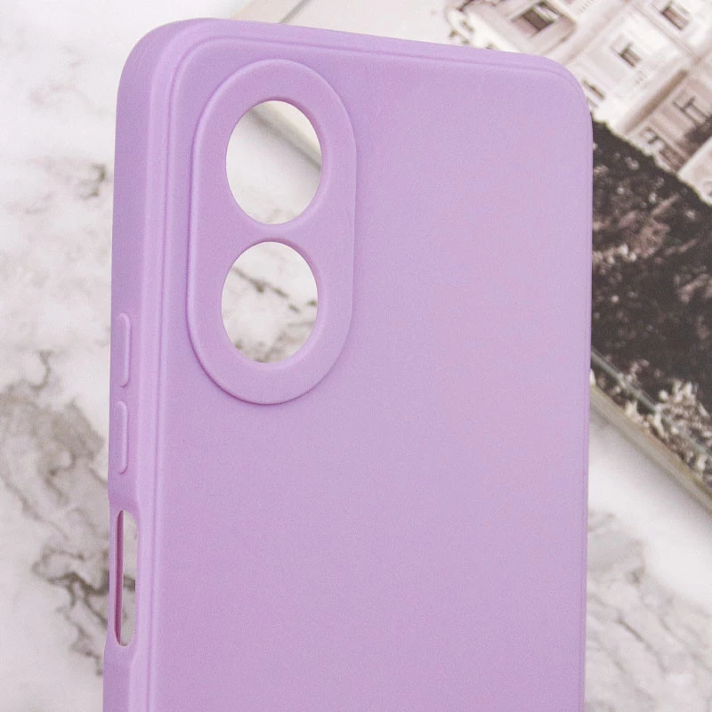 Кольоровий силіконовий чохол із захистом камери на Oppo A38 – Бузковий / Dasheen. Фото 7 з 7