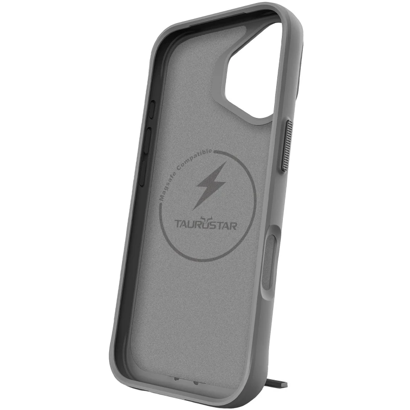 TPU+PC чохол Space Taurustar Magsafe with kickstand для Apple iPhone 16 – Gun Metal. Фото 5 з 6