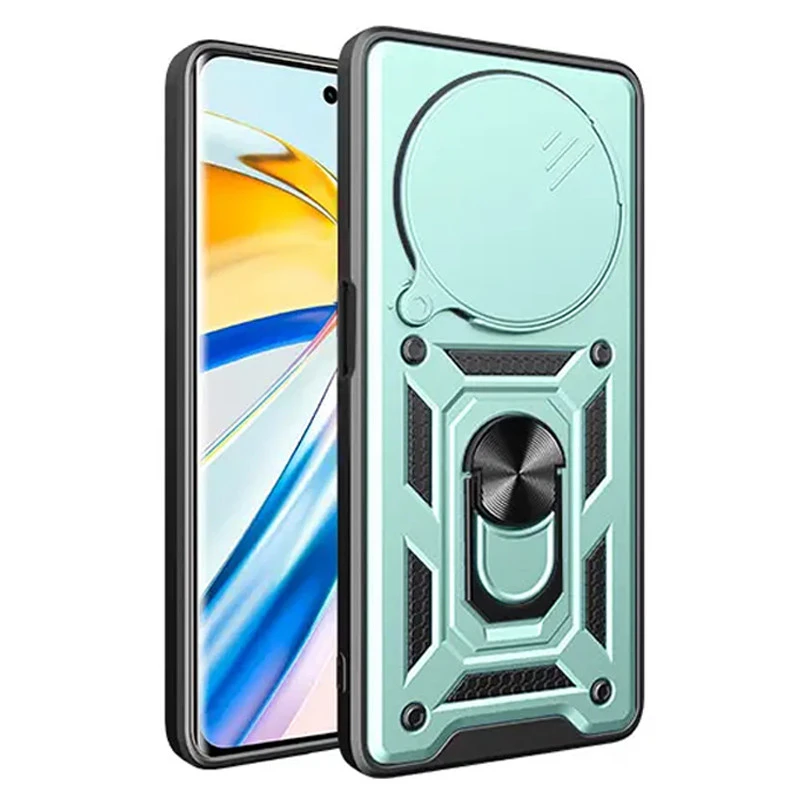 Удароміцний чохол Ummi Camshield Serge Ring (in box) для Xiaomi Poco C75 – Зелений / Green. Фото 2 з 3