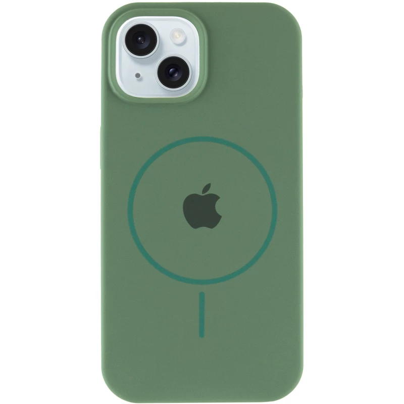 Чохол Silicone Armor Max with MagSafe для Apple iPhone 15 (6.1") – Зелений / Pine green. Фото 3 з 6