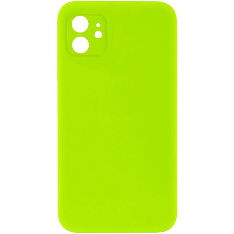 Чехол Silicone Case Square L с защитой камеры для Apple iPhone 11 (6.1") – Салатовый / Neon green. Фото 1 из 3