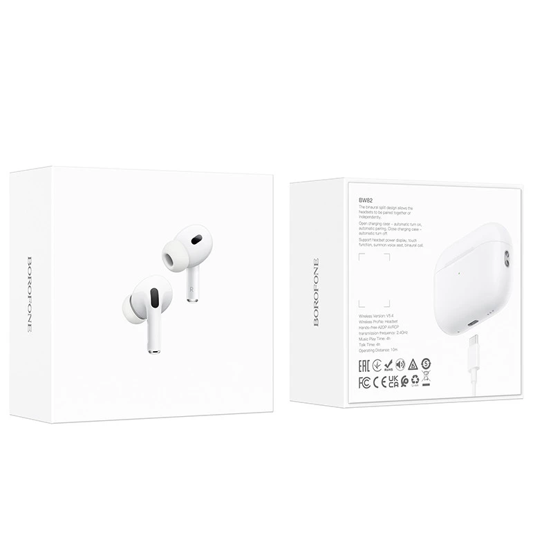 Беспроводные TWS наушники BOROFONE BW82 – White. Фото 6 из 8