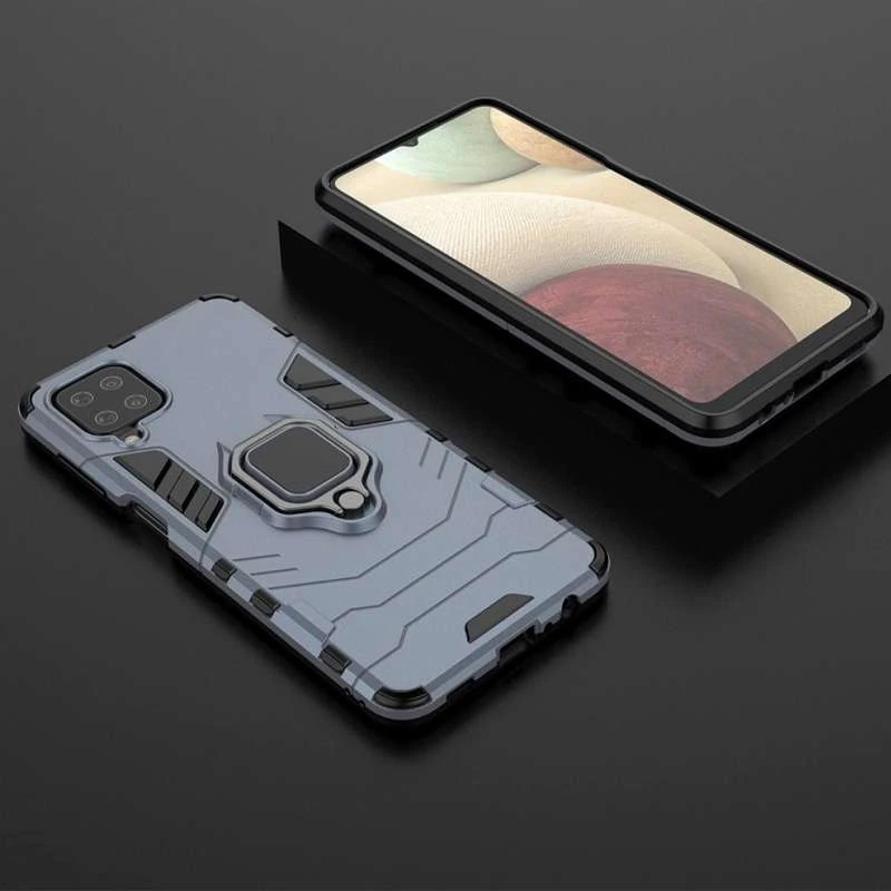 Протиударний чохол Transformer з кільцем на Samsung Galaxy A12 – Сірий / Metal slate. Фото 5 з 5