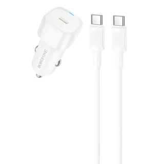 АЗП Borofone BZ34A Cloud PD20W (1USB-C) + кабель Type-C to Type-C — White