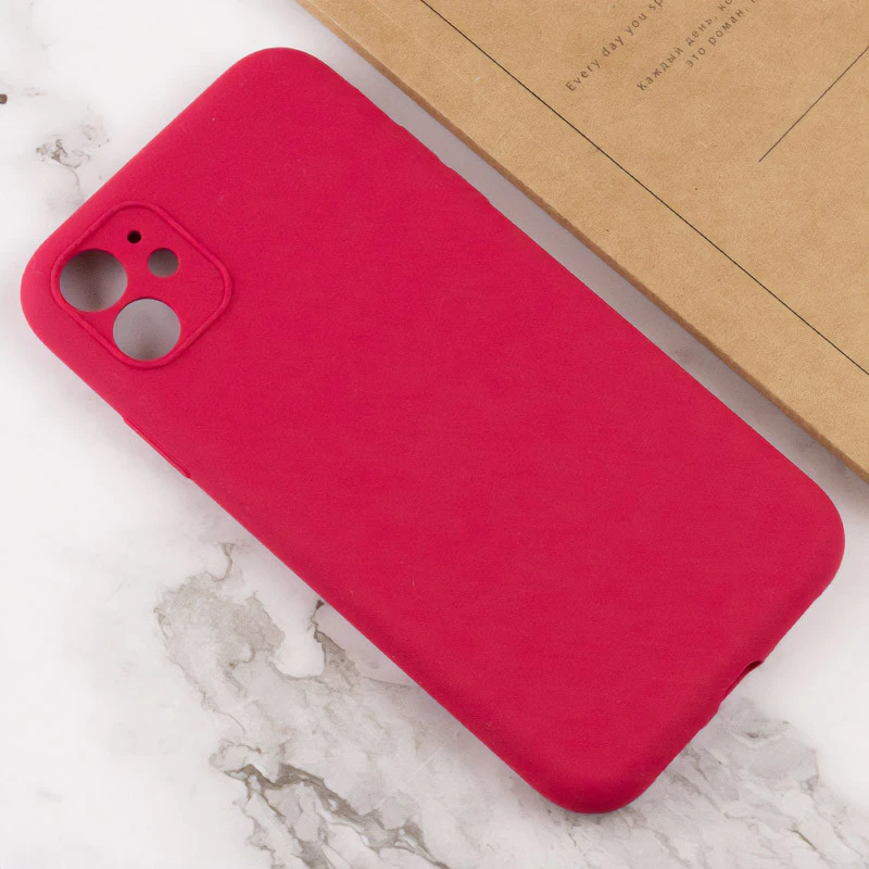 Чохол Silk Full Camera Protective (AA) NO LOGO для Apple iPhone 12 (6.1") – Червоний / Rose Red. Фото 3 з 3