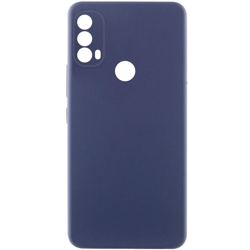 Чехол Silicone Case Lakshmi Premium з закритою камерою на Motorola Moto E40 – Темно-синий / Midnight blue. Фото 1 из 3