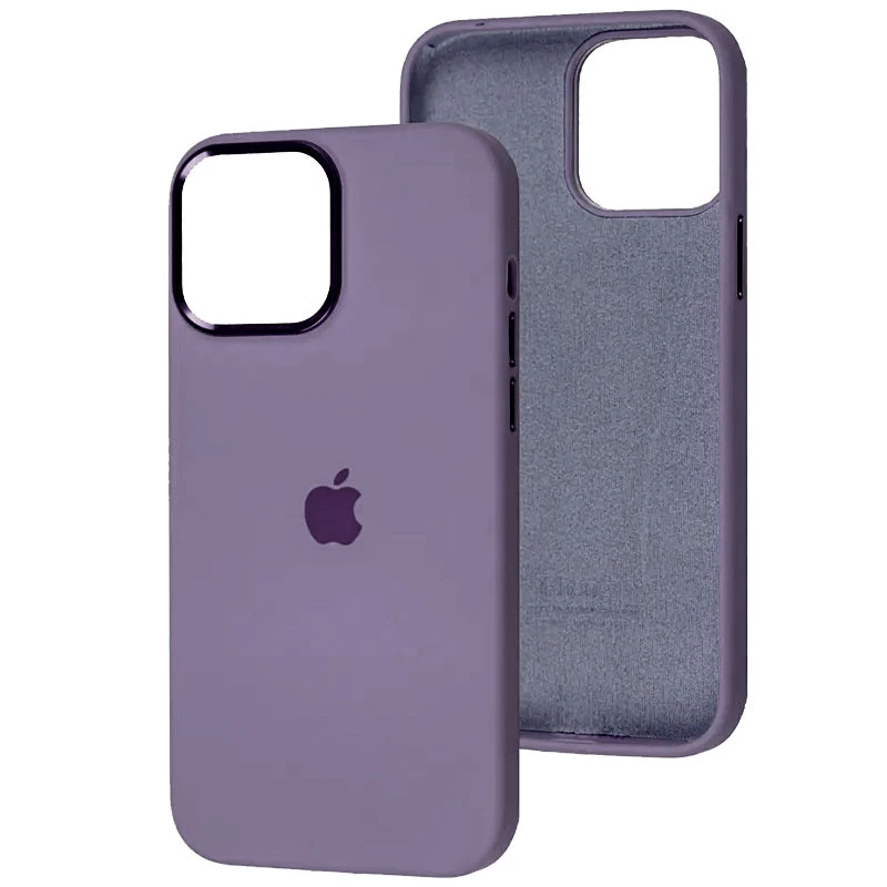 

Чехол Silicone Case с металлическими кнопками для Apple iPhone 14 Pro Max (6.7") (Фиолетовый / Iris), Фіолетовий / iris