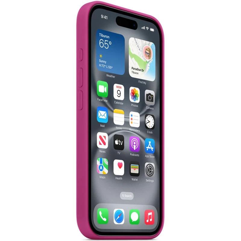Чехол Silicone case (AAA) with Magsafe and Animation для Apple iPhone 16 Pro Max – Fuchsia. Фото 5 из 5