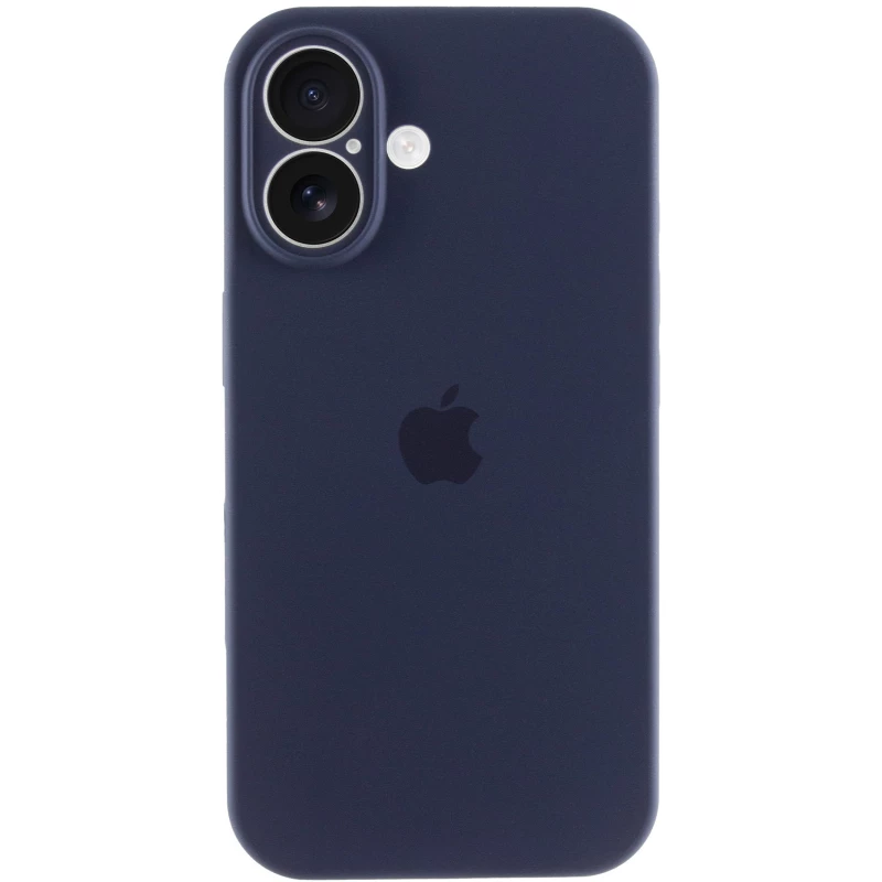 Чехол Silicone Case с защитой камеры для Apple iPhone 16 – Темно-синий / Midnight blue. Фото 5 из 7