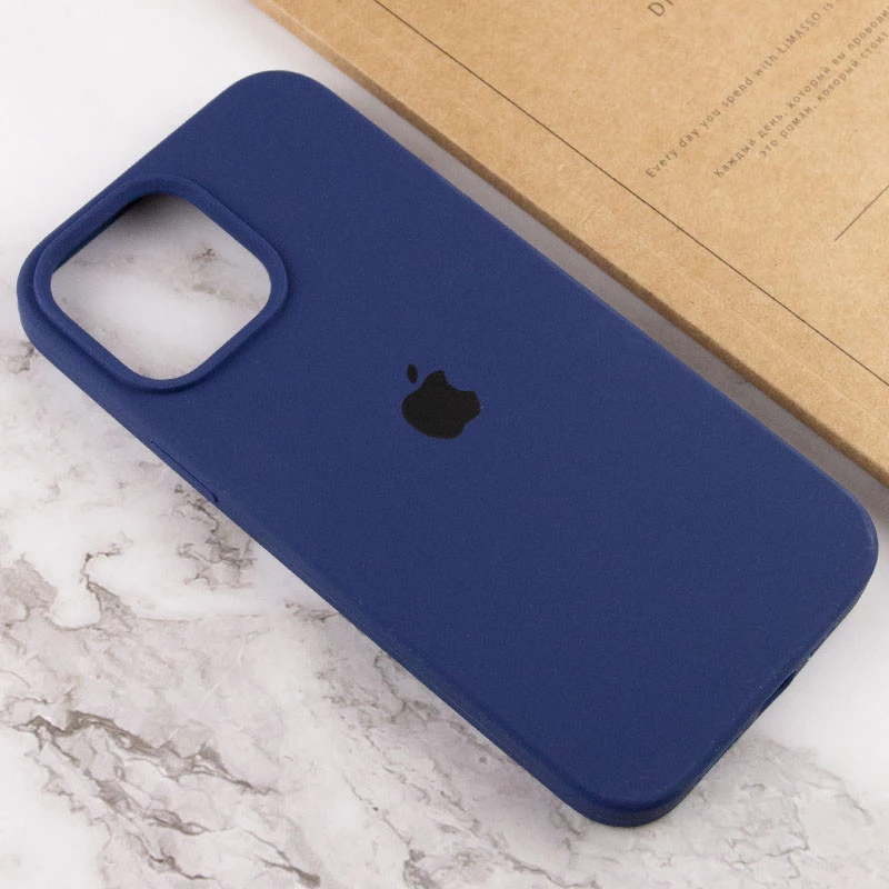Чехол Silicone Case с закрытым низом для Apple iPhone 16 Pro – Синий / Deep navy. Фото 9 из 10
