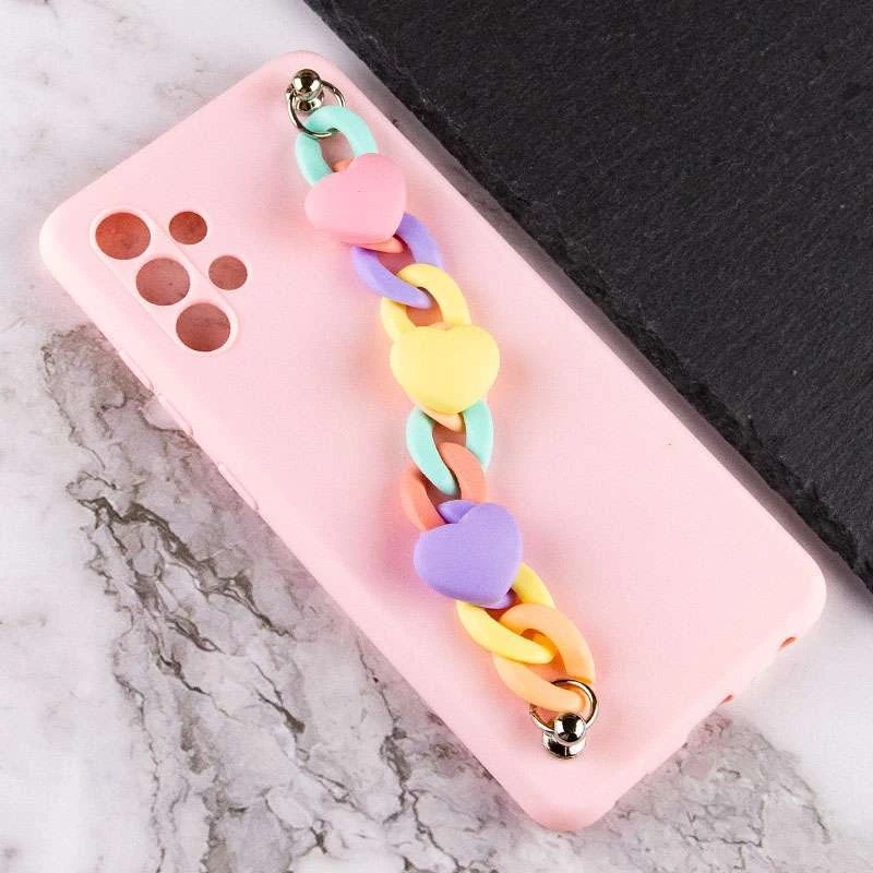 Чехол Heart с цепочкой для Xiaomi Redmi Note 11 (Global) / Note 11S – Pink Sand. Фото 6 из 8