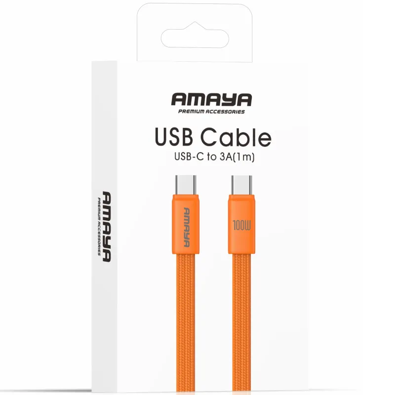 Дата кабель Amaya 317CC Type-C to Type-C 100W (1.2m) – Orange. Фото 2 из 2