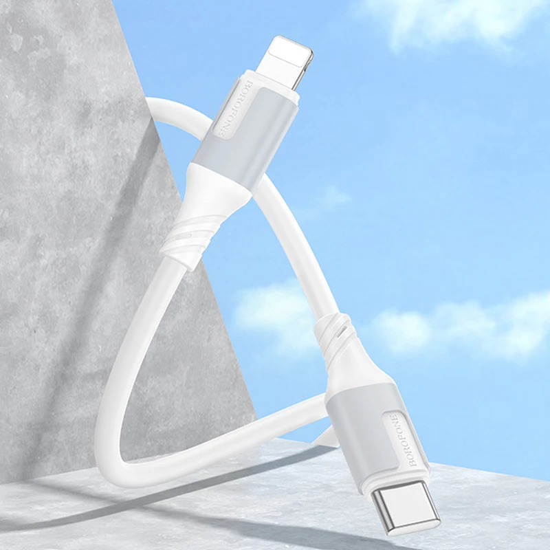 Дата кабель Borofone BX101 Creator 27W Type-C to Lightning (1m) – White. Фото 4 з 5