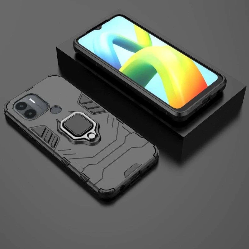 Протиударний чохол Transformer з кільцем на Xiaomi Redmi A1+ / Poco C50 / A2+ – Чорний / Soul Black. Фото 8 з 8