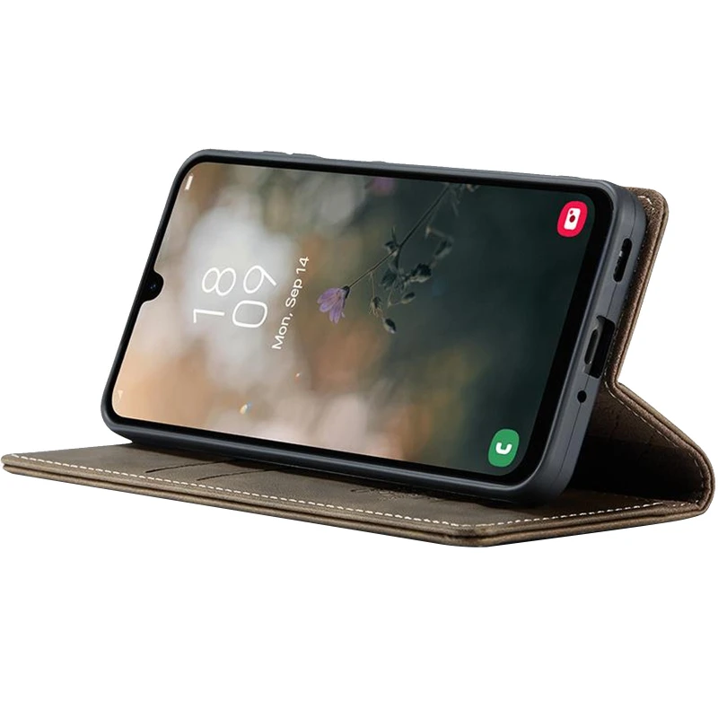 Шкіряний чохол-книжка CaseMe Velvet Matte для Samsung Galaxy A36 5G – Coffee. Фото 4 з 5