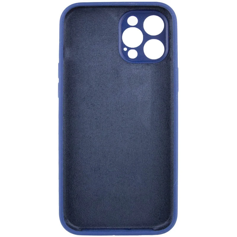 Чехол с защитой камеры Silicone Case для Apple iPhone 12 Pro (6.1") – Синий / Deep navy. Фото 4 из 6