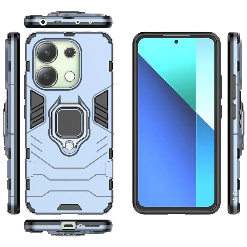 Протиударний чохол Transformer з кільцем на Xiaomi Redmi Note 13 4G – Сірий / Metal slate. Фото 2 з 5