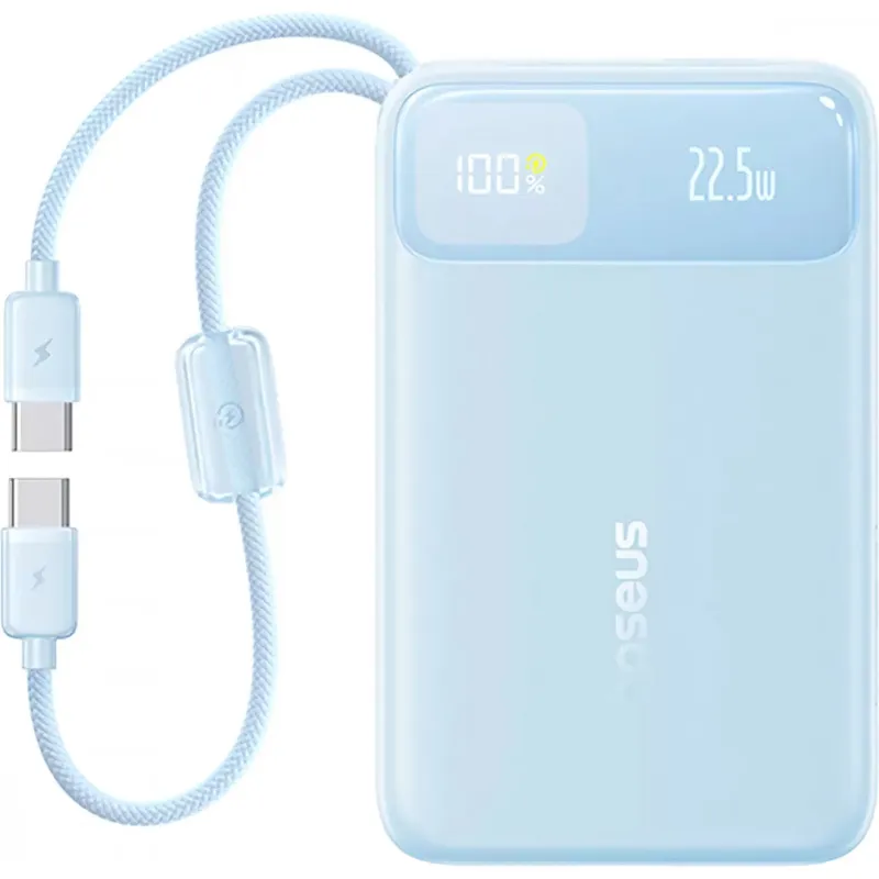 Портативний ЗП Power Bank Baseus EnerFill FC11 PD22.5W with cable 10000 mAh (2USB-C) (E0027R) – Galaxy Blue. Фото 2 з 4