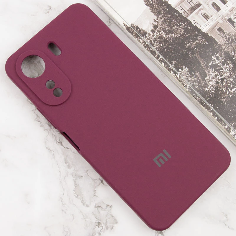 Чохол Silicone Case Lakshmi Premium L з закритою камерою на Xiaomi Redmi 13C – Бордовий / Plum. Фото 3 з 12