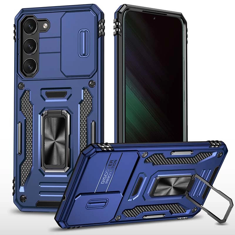 

Ударостійкий чохол Square Ring зi шторкою на камеру на Samsung Galaxy S24+ (Синій / Navy)