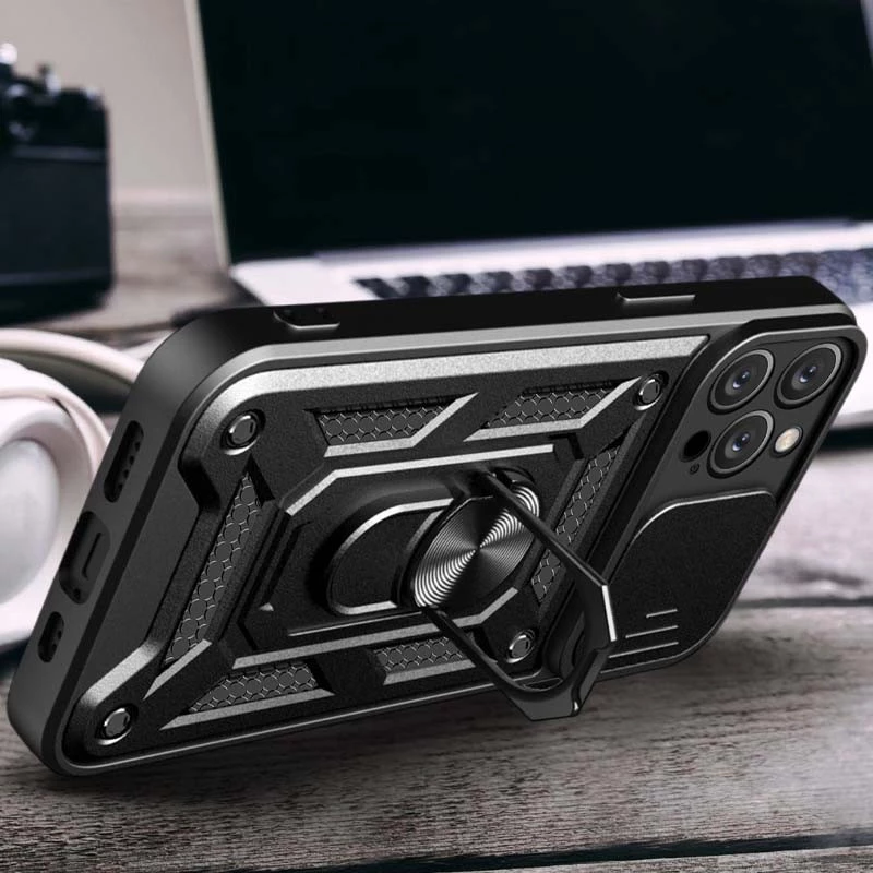 Ударопрочный чехол Serge Ring с защитой камеры для Apple iPhone 13 Pro Max (6.7") – Черный. Фото 8 из 8