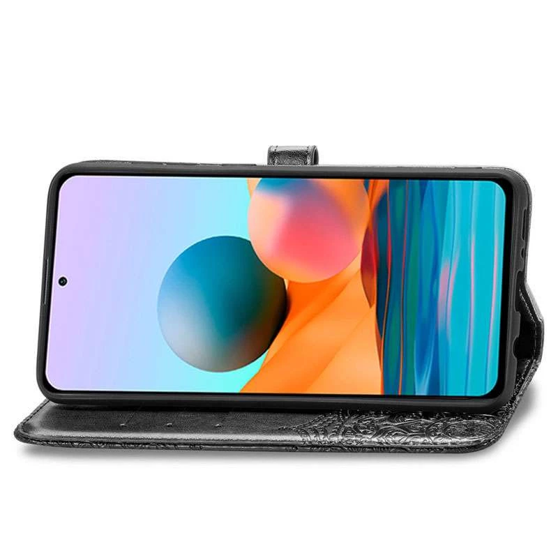 Шкіряний чохол-книжка Art Case з візитницею для Xiaomi Redmi Note 10 Pro – Чорний. Фото 3 з 4