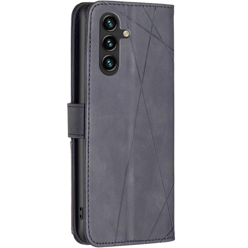 Шкіряний чохол-книжка Geometric Pattern для Samsung Galaxy A36 5G – Black. Фото 2 з 4
