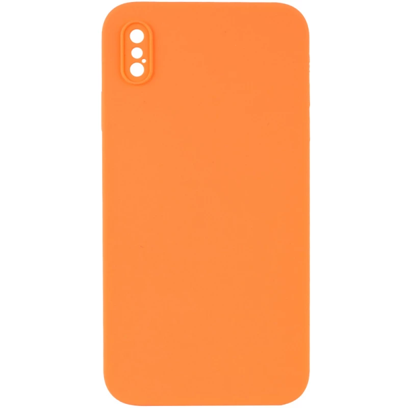 Чехол Silicone Case Square L с защитой камеры для Apple iPhone XS (5.8") – Оранжевый / Papaya. Фото 1 из 3