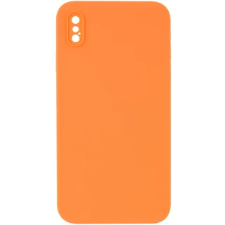 Чехол Silicone Case Square L с защитой камеры для Apple iPhone XS (5.8") — Оранжевый / Papaya