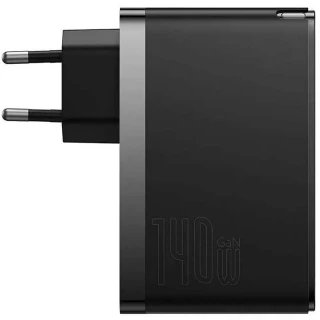 МЗП Baseus GaN5 Pro 2Type-C+USB 140W EU (with Type-C to Type-C 140W (1m)) (CCGP100201) фото 1 з 2