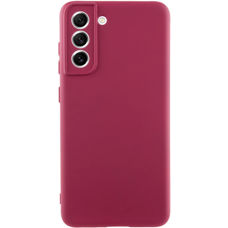 Цветной силиконовый чехол GETMAN с закрытой камерой на Samsung Galaxy S21 – Бордовый / Marsala. Фото 1 из 5
