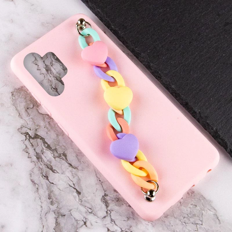 Чохол Heart з ланцюгом на Samsung Galaxy A32 (A325F) 4G – Pink Sand. Фото 6 з 8