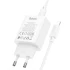 СЗУ Hoco C143A Benefit PD20W (1USB-C) + кабель Type-C to Lightning – White. Фото 7 из 8