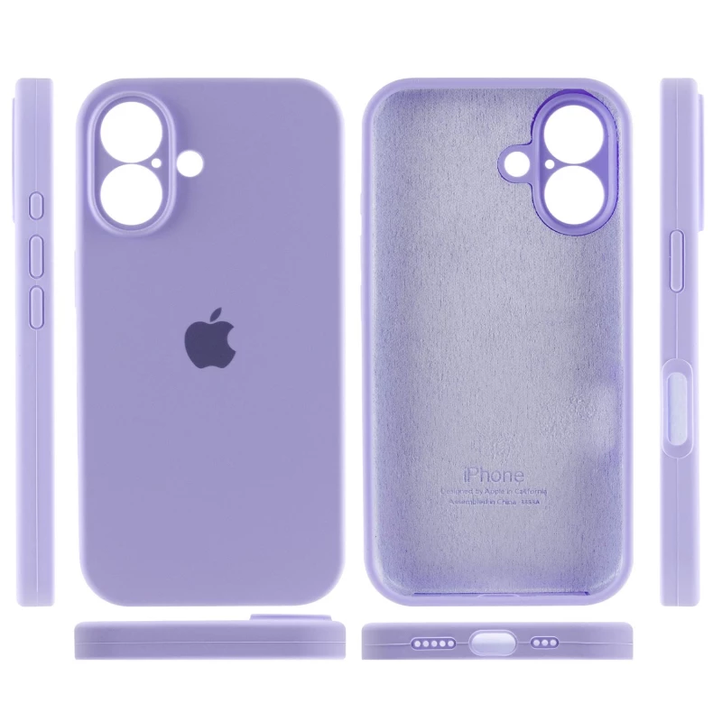 Чохол Silicone Case з захистом камери на Apple iPhone 16 Plus – Бузковий / Dasheen. Фото 4 з 6