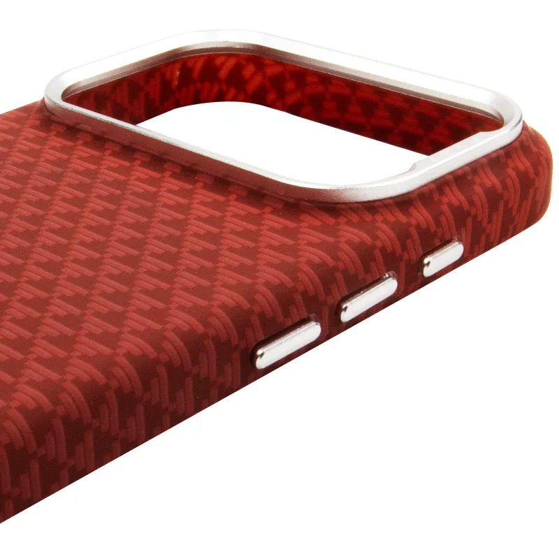 Чехол TPU+PC KVZV Triangular Pattern with Magnetic Fit для Apple iPhone 17 Pro (6.3") – Red. Фото 5 из 6