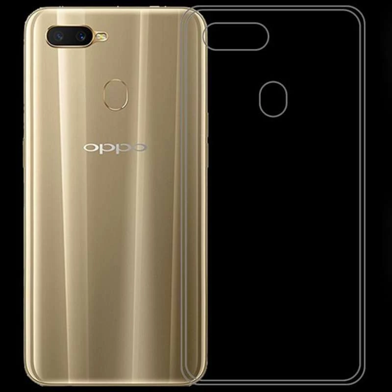 Ультратонкий силиконовый чехол 1 мм для Oppo A5s – Бесцветный (прозрачный). Фото 2 из 2
