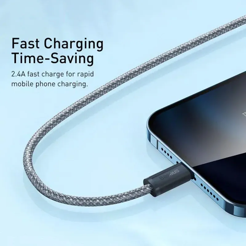 Дата кабель Baseus Dynamic Series USB to Lightning 2.4A (2m) (CALD00050) – Slate Gray. Фото 2 з 8