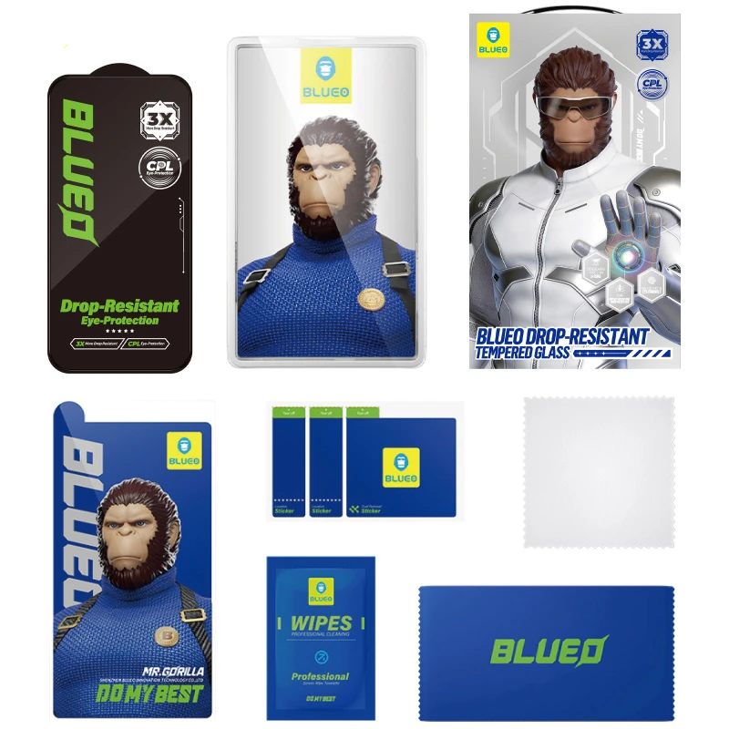Захисне 2.5D скло Blueo Drop-Resistant (35+ KG) для Apple iPhone 17 Pro – Чорний. Фото 3 з 4