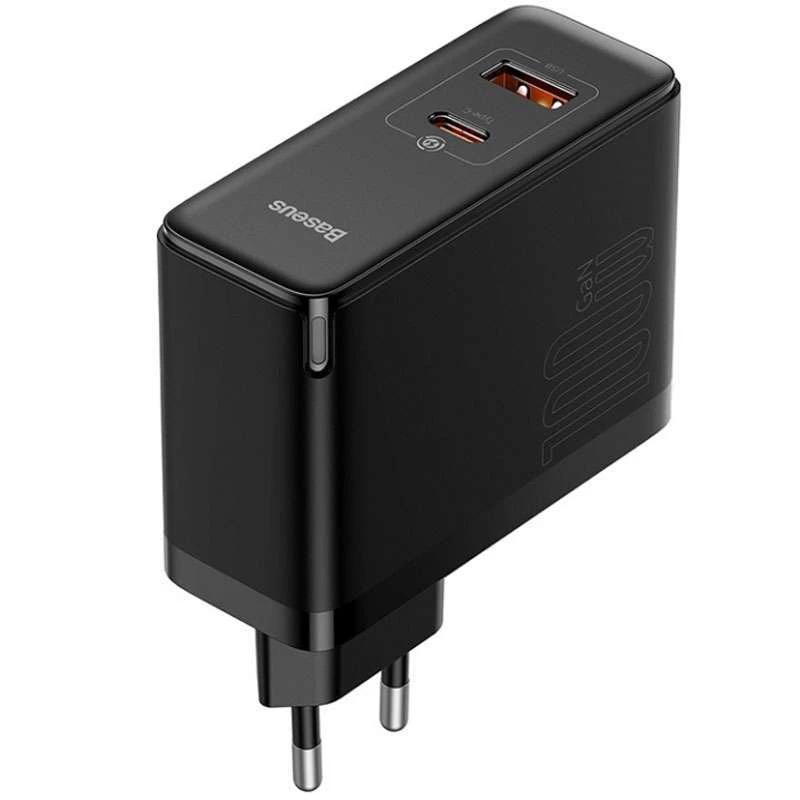 МЗП Baseus GaN5 Pro Type-C+USB 100W EU – Чорний. Фото 2 з 4