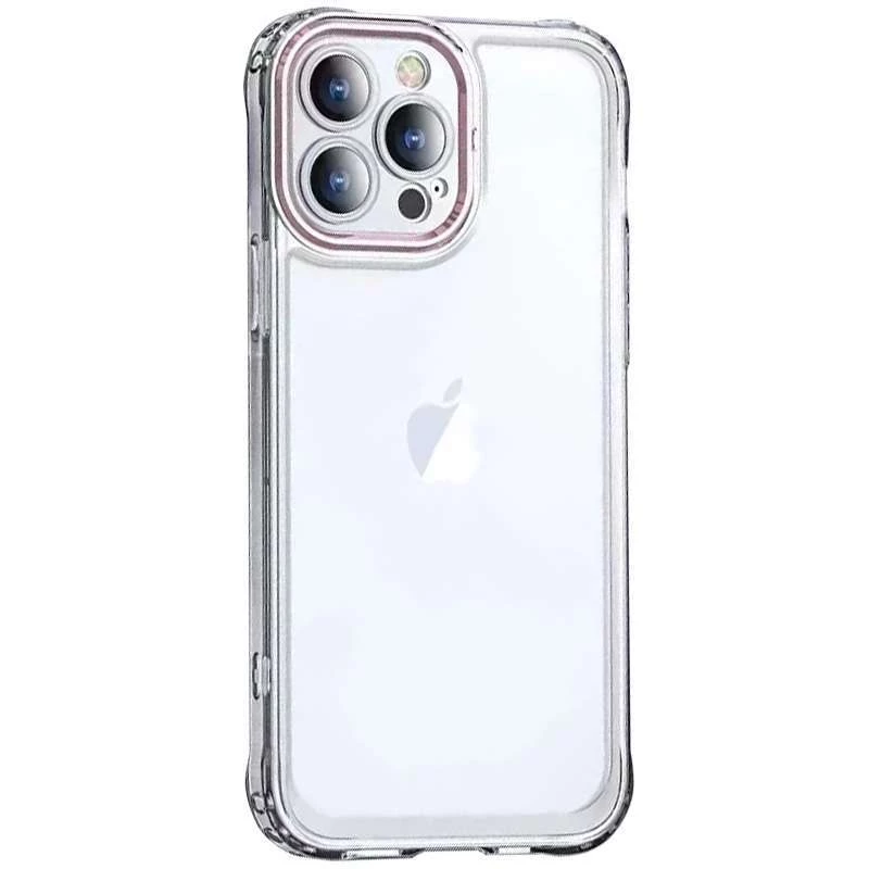 

TPU+PC чехол с цветной окантовкой камеры для Apple iPhone 13 Pro Max (6.7") (Прозрачный / Розовый), Прозорий / рожевий