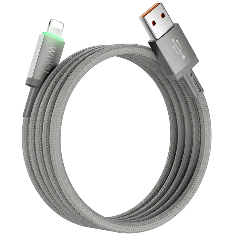 Дата кабель WIWU C081 Maglink USB to Lightning 12W (1m) – Grey. Фото 3 з 5