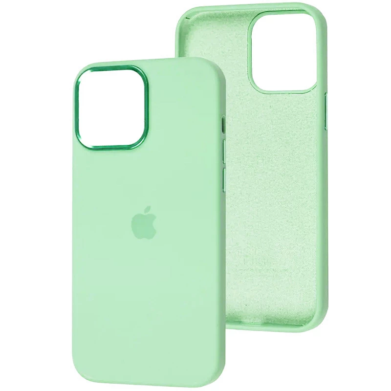 

Чохол Silicone Case з металевими кнопками на Apple iPhone 12 Pro (6.1") (Зелений / Pistachio)