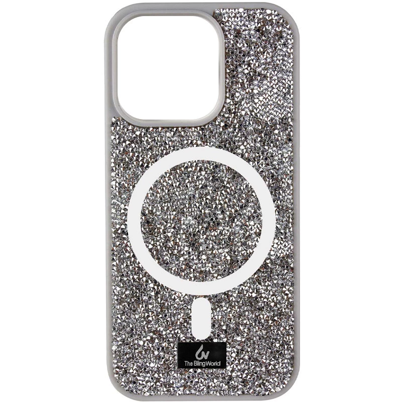 TPU чохол Bling World with MagSafe для Apple iPhone 15 (6.1") – Grey. Фото 2 з 4