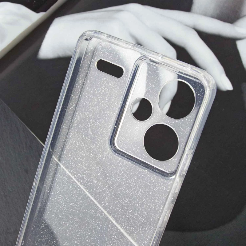 Прозрачный чехол с блестками Xiaomi Redmi Note 13 Pro+ – Clear. Фото 5 из 8