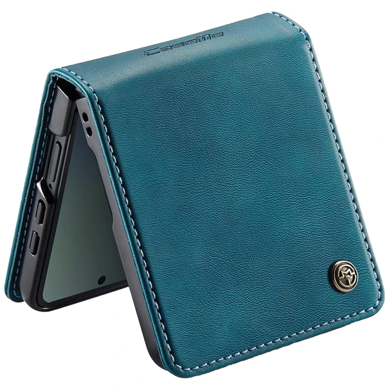 Кожаный чехол-книжка CaseMe Velvet Matte для Samsung Galaxy Z Flip7 – Green. Фото 3 из 5