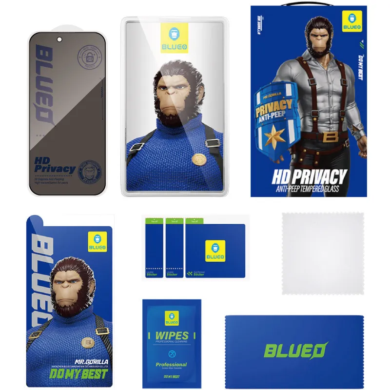 Захисне скло Blueo Anti-Peep на Apple iPhone 18 Pro Max – Чорний. Фото 4 з 4